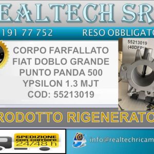 CORPO FARFALLATO FIAT DOBLO GRANDE PUNTO PANDA 500 YPSILON 1.3 MJT COD: 55213019