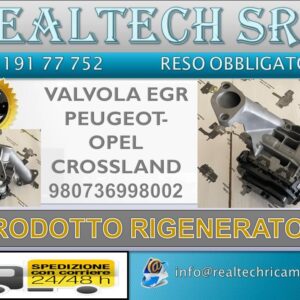 VALVOLA EGR OPEL CROSSLAND- PEUGEOT COD. 980736998002